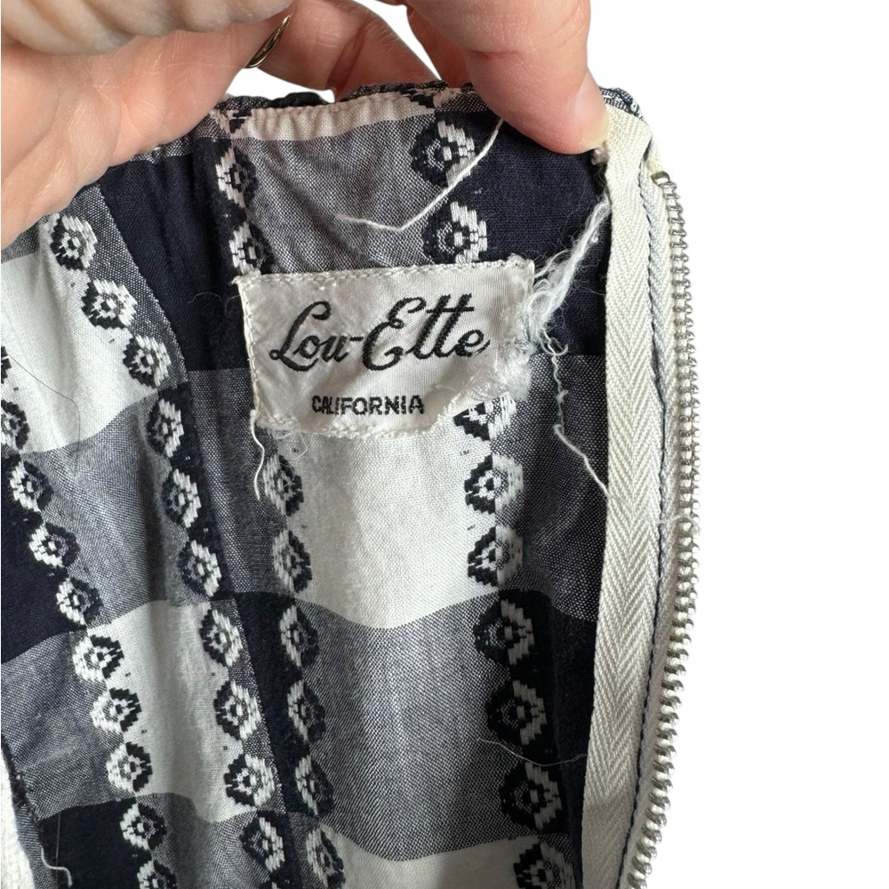 Vintage | 1950’s True Vintage Lou-Ette California Gigham Ruffle and Lace Dress - Picture 3 of 15